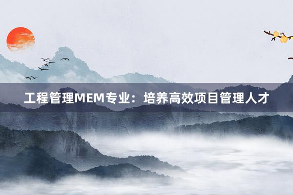 工程管理MEM专业：培养高效项目管理人才